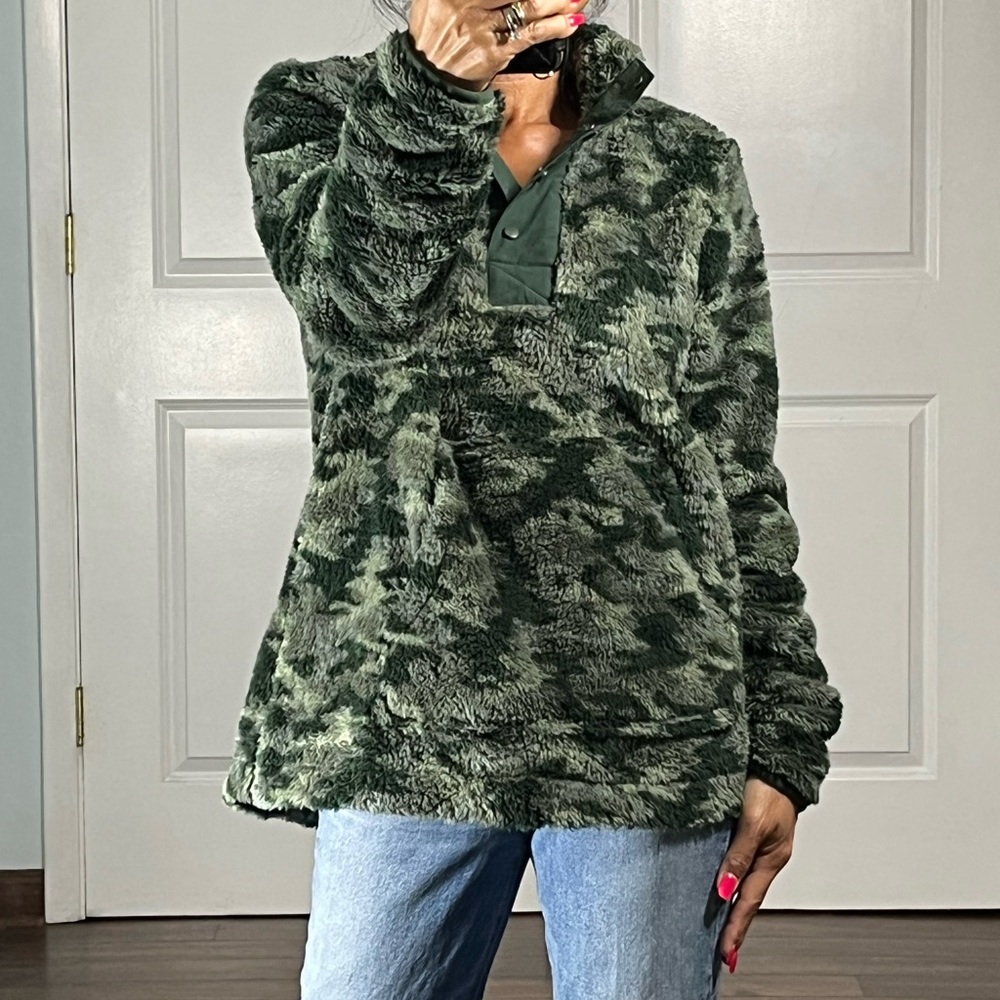Eddie Bauer camouflage half button fleece size M - Picture 4 of 12